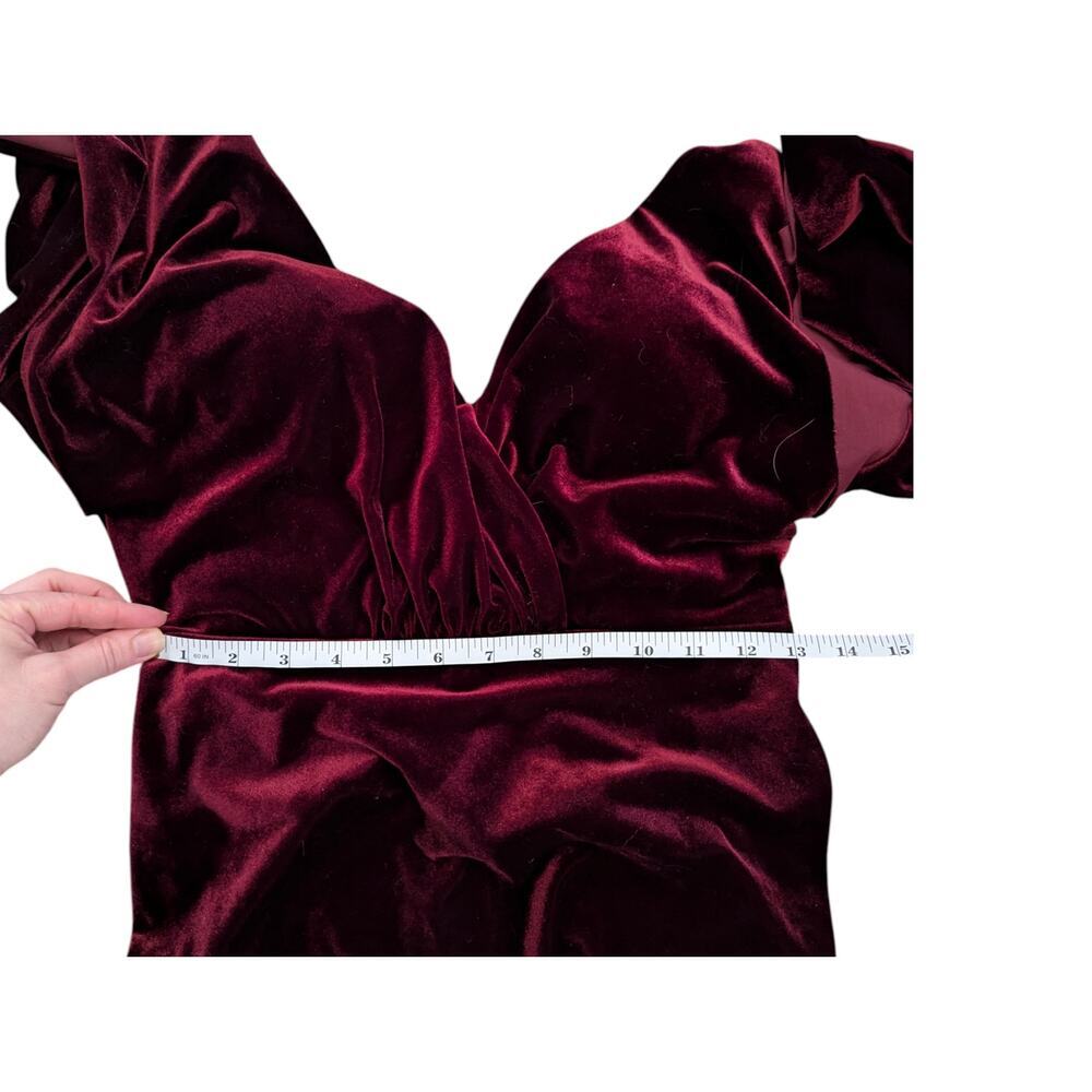 Jenny Yoo Ellis Velvet Open Back Dress Burgundy Size 2 Bridesmaid Gown Formal - Picture 4 of 13